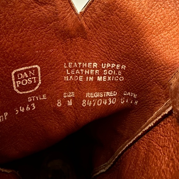 DAN POST Santa Rosa LADIES all leather COWBOY BOOTS 8M - Picture 9 of 9